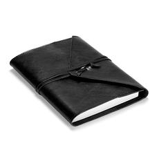 Envelope Wrap A5 Refillable Leather Journal in Black