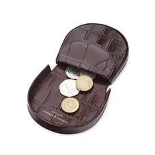 Horseshoe Coin Holder in Deep Shine Amazon Brown Croc