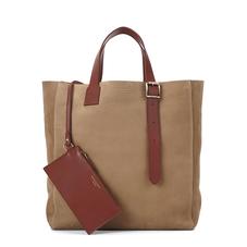 Editor's 'A' Tote in Fog Nubuck & Smooth Tan