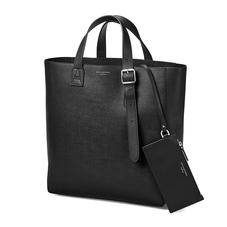 Editor's 'A' Tote in Black Saffiano & Black Suede