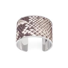 Silver Cleopatra Cuff Bracelet in Embossed Natural Python Print