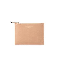 Small Essential Flat Pouch in Deer Saffiano