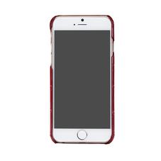 iPhone 7/8 Leather Cover in Deep Shine Red Croc with Cream Suede