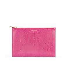 Large Essential Flat Pouch in Raspberry Lizard
