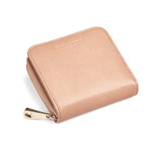 Mini Continental Zipped Coin Purse in Deer Saffiano