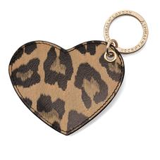 Heart Key Ring in Digital Leopard Print