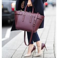 Midi Marylebone Tech Tote in Black Embossed Flower