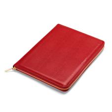 Executive A4 Zipped Padfolio in Berry Lizard & Cream Suede