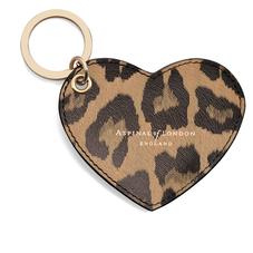 Heart Key Ring in Digital Leopard Print