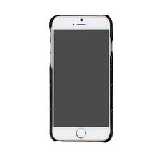 iPhone 7/8 Leather Cover in Deep Shine Black Croc & Black Suede