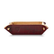 Mini Tidy Tray in Deep Shine Amazon Brown Croc & Stone Suede