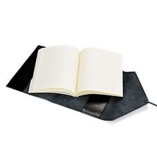 Envelope Wrap A5 Refillable Leather Journal in Black