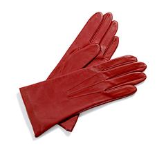 Ladies Cashmere Lined Leather Gloves in Red
