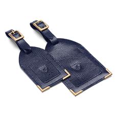 Set of 2 Luggage Tags in Navy Lizard
