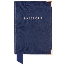 Passport Cover in Navy Lizard