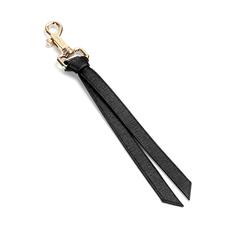 Small Personalisation Strap Key Ring in Black Saffiano