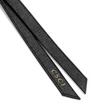 Small Personalisation Strap Key Ring in Black Saffiano