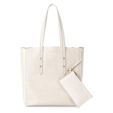 Aspinal Essential Tote in Ivory Saffiano & Smooth Ivory