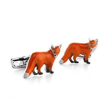 Sterling Silver & Enamel Fox Cufflinks