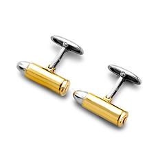 Sterling Silver & Gold Plated Bullet Cufflinks