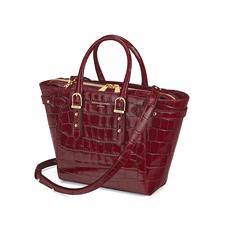 Mini Marylebone Tote in Deep Shine Bordeaux Croc
