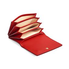 Accordion Credit Card Holder in Smooth Scarlet