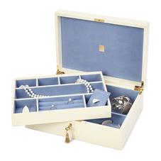 Grand Luxe Jewellery Box in Deep Shine Ivory Croc