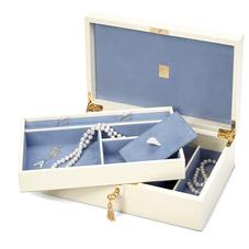 Savoy Jewellery Box in Deep Shine Ivory Small Croc