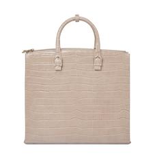 Editor's Tote in Deep Shine Soft Taupe Croc