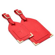 Set of 2 Luggage Tags in Dahlia Saffiano