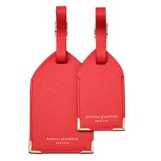Set of 2 Luggage Tags in Dahlia Saffiano