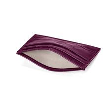 Slim Credit Card Case in Purple Croc & Cream Suede