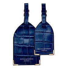 Set of 2 Luggage Tags in Navy Croc