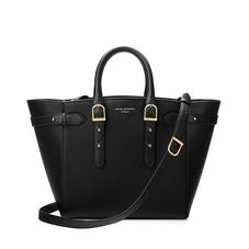 Midi Marylebone Tech Tote in Black Pebble