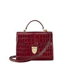 Mayfair Bag in Deep Shine Bordeaux Croc