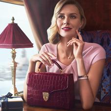 Mayfair Bag in Deep Shine Bordeaux Croc