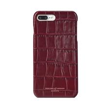 iPhone 7 Plus Leather Cover in Deep Shine Bordeaux Croc