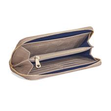 Continental Clutch Zip Wallet in Deep Shine Soft Taupe Croc