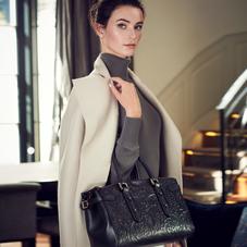 Brook Street Bag in Deep Shine Soft Taupe Croc