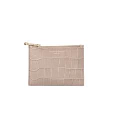 Small Essential Pouch in Deep Shine Soft Taupe Croc