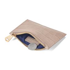 Small Essential Pouch in Deep Shine Soft Taupe Croc