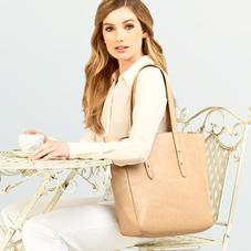 Essential Tote in Dahlia Saffiano