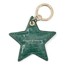 Star Keyring in Deep Shine Sage Small Croc