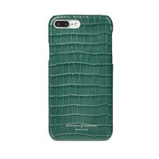 iPhone 7 Plus Leather Cover in Deep Shine Sage Small Croc
