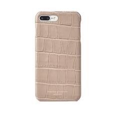iPhone 7 Plus Leather Cover in Deep Shine Soft Taupe Croc