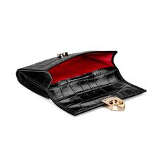 Small Mayfair Purse in Deep Shine Black Croc