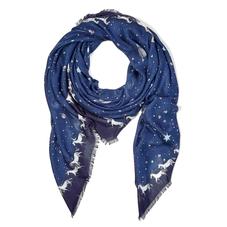 Pegasus Constellation Cashmere Blend Scarf in Midnight Blue (55