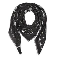Pegasus Constellation Cashmere Blend Scarf in Black (55