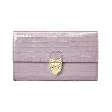 Mayfair Purse in Deep Shine Lilac Small Croc