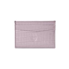 Slim Credit Card Case in Deep Shine Lilac Small Croc